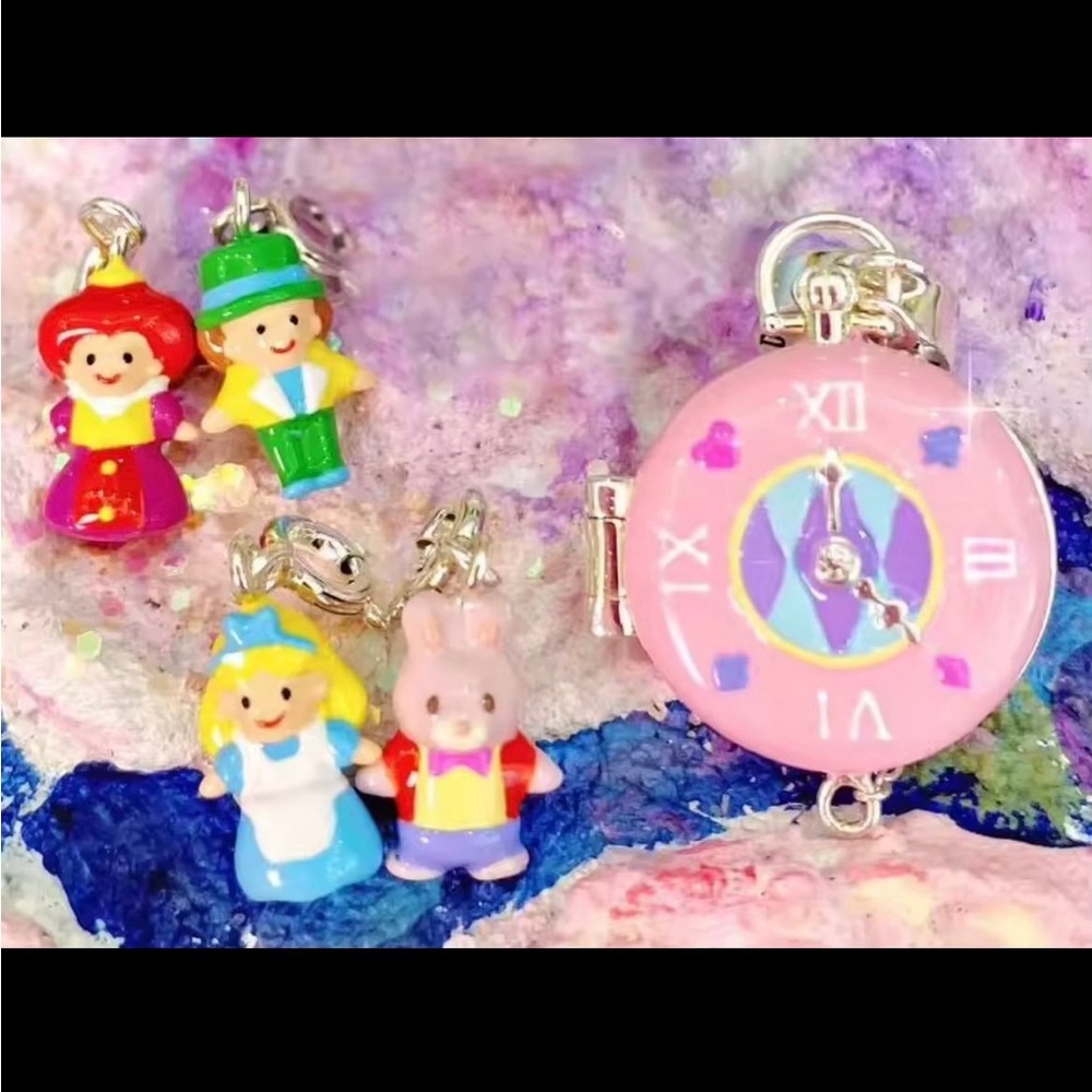 New Sterling Silver Disney Alice in Wonderland Polly Pocket Inspired Charm